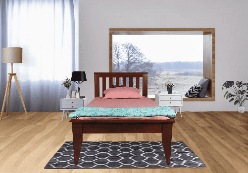 Solid Wood Single Bed and Mattress Combo